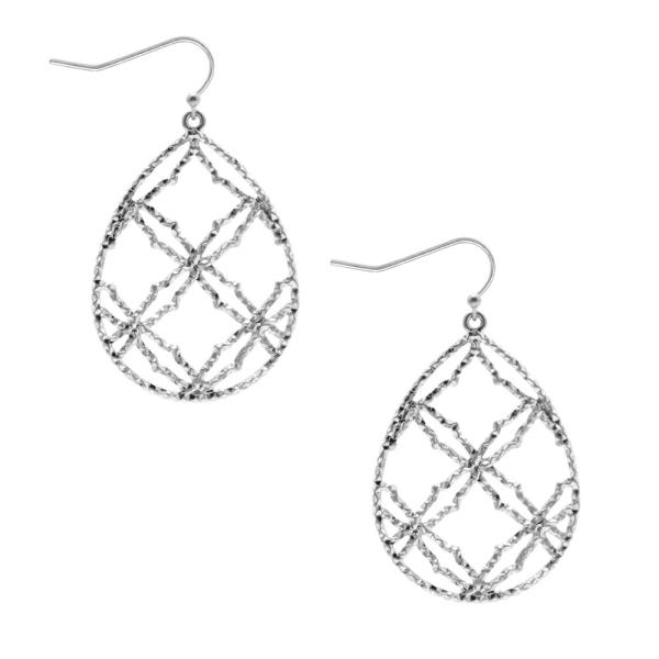 DIA CUT FILIGREE TEARDROP EARRING