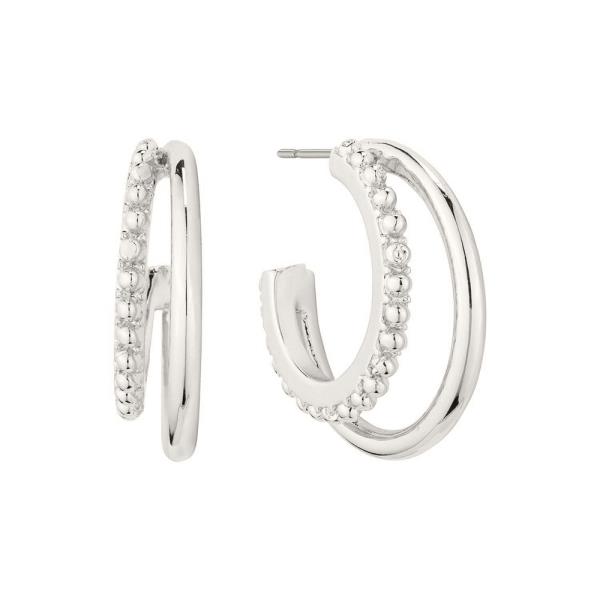 BALL BEAD LINK DOUBLE HOOP EARRING