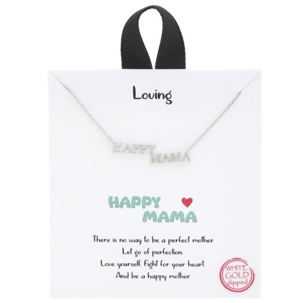 18K GOLD RHODIUM DIPPED LOVING HAPPY MAMA NECKLACE