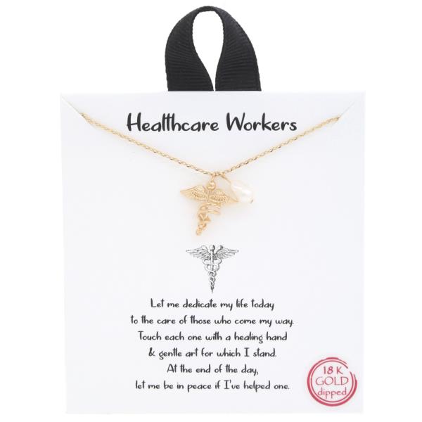 18K GOLD RHODIUM DIPPED HEALTHCARE WORKERS NECKLACE