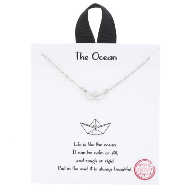 18K GOLD RHODIUM DIPPED THE OCEAN PAPER BOAT NECKLACE