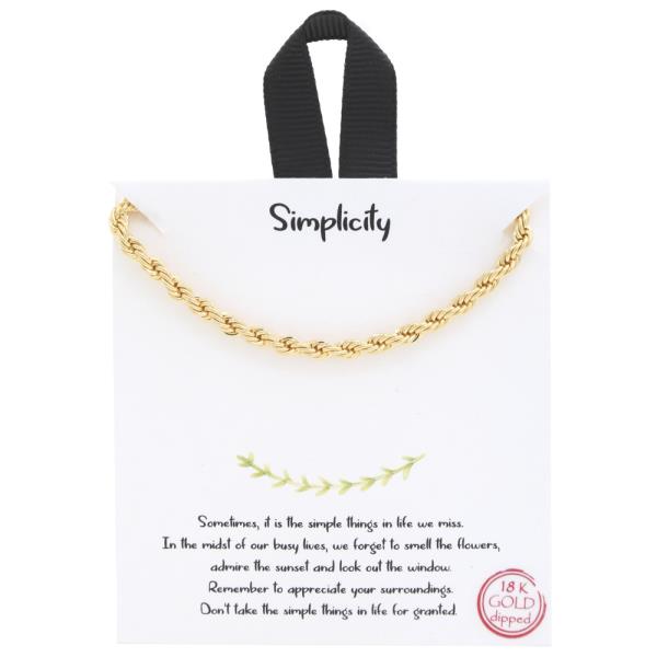 18K GOLD RHODIUM DIPPED SIMPLICITY NECKLACE