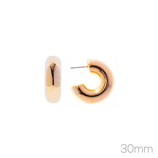 CHUNKY BUBBLE 30MM HOOP EARRING