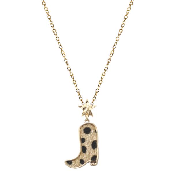FUR SPOTTED PATTERN BOOTS NECKLACE
