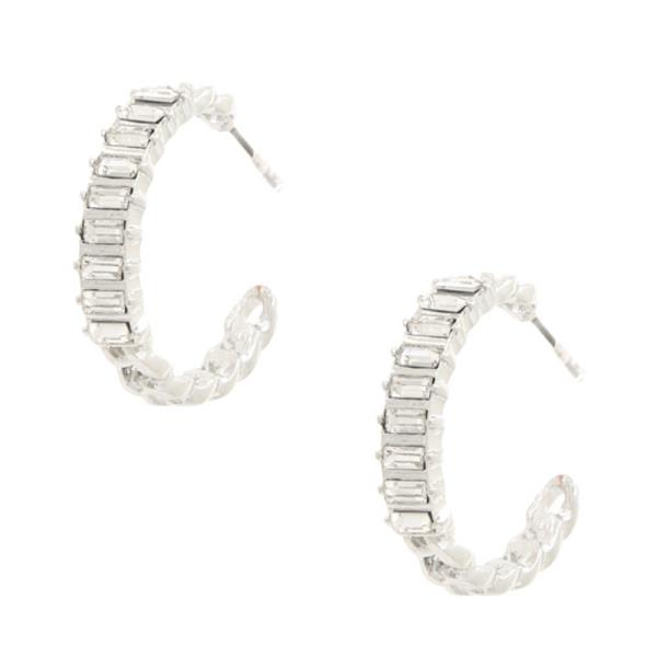 CRYSTAL EDGE OPEN CIRCLE EARRING