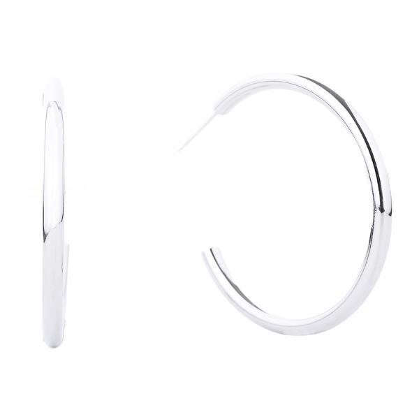 14K GOLD / WHITE GOLD DIPPED POST HOOP EARRING