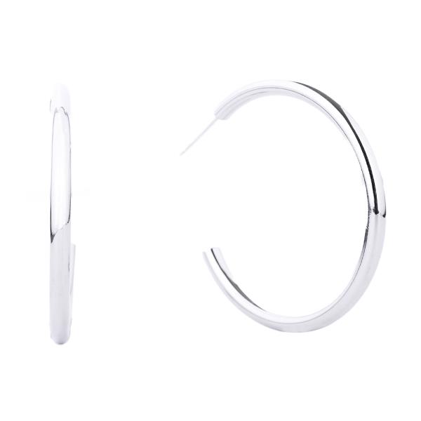 14K GOLD / WHITE GOLD DIPPED POST HOOP EARRING