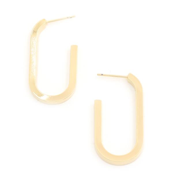 14K GOLD DIPPED HYPOALLERGENIC OVAL EARRING