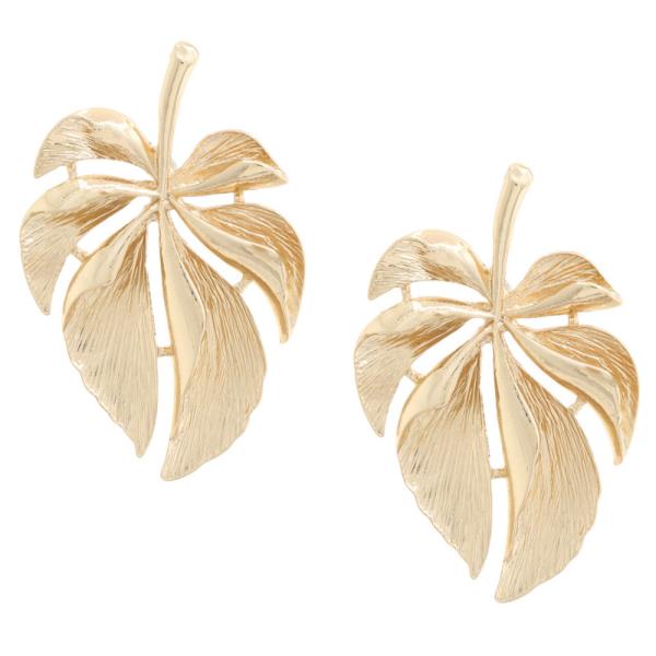 LEAF METAL DANGLE EARRING