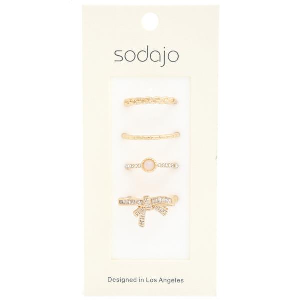 SODAJO BOW ASSORTED RING SET
