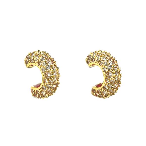 A CLASSIC HOOP PAVE CZ EARRING