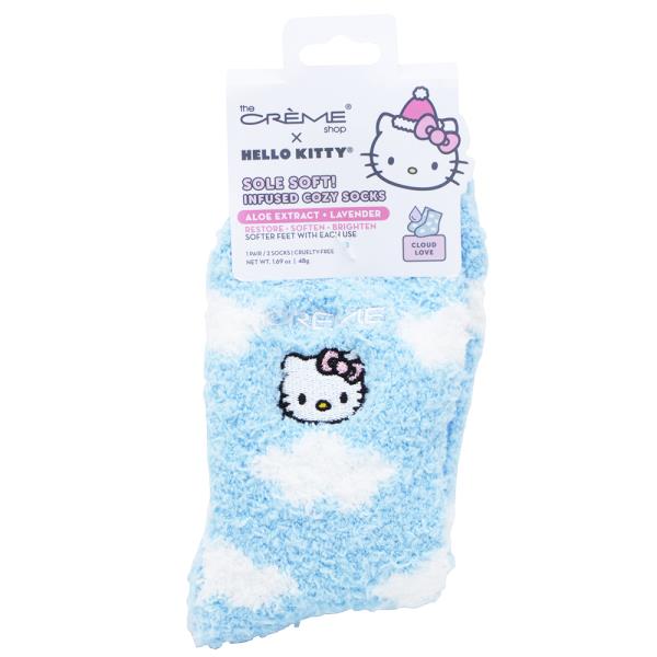 THE CREME SHOP X HELLO KITTY SOLE SOFT INFUSED COZY CLOUD LOVE SOCKS
