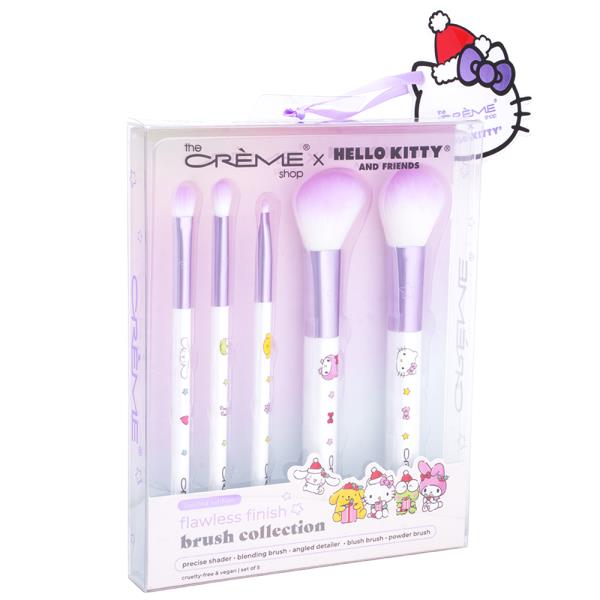 THE CREME SHOP X HELLO KITTY AND FRIENDS FLAWLESS FINISH 5 PC BRUSH COLLECTION SET