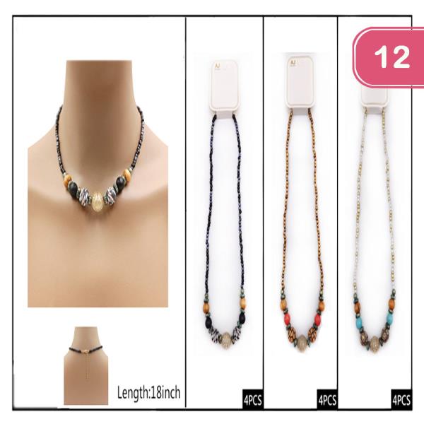 FASHION BEADED NECKLACE (12UNTIS)