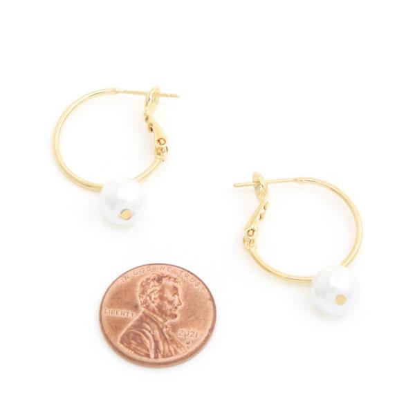 14K GOLD DIPPED HYPOALLERGENIC PEARL BEAD 925 SILVER POST EARRING