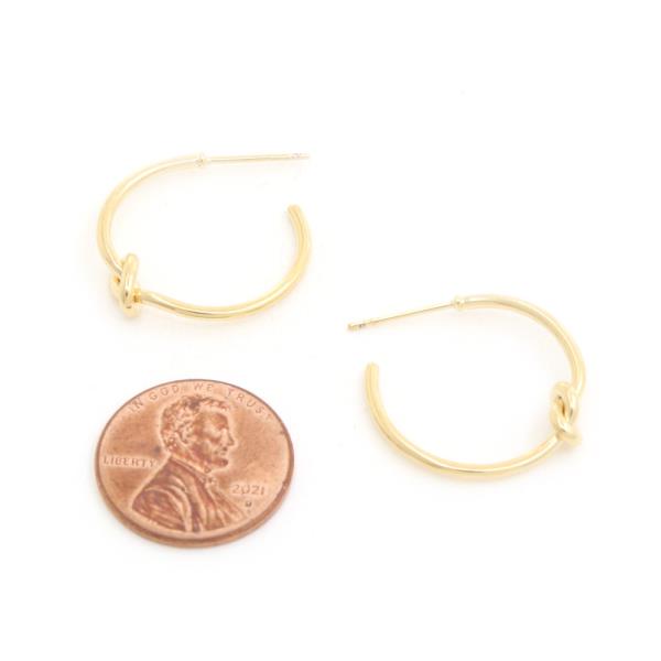 14K GOLD DIPPED HYPOALLERGENIC KNOT OPEN CIRCLE EARRING