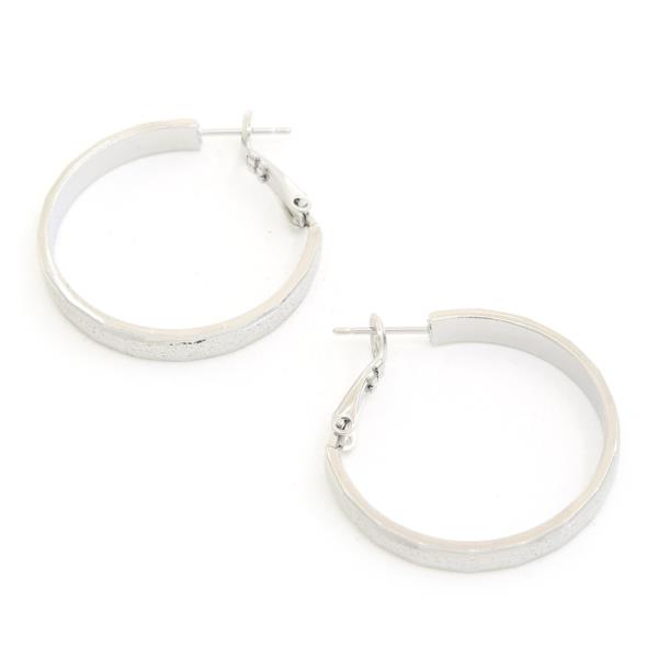 14K GOLD DIPPED HYPOALLERGENIC TEXTURED HOOP EARRING