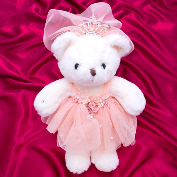 CUTE SOFT TIARA FLORAL PEARL DRESS DOLL KEY CHAIN