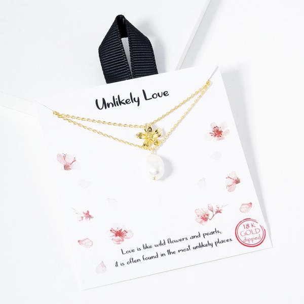 18K GOLD RHODIUM DIPPED UNLIKELY LOVE NECKLACE