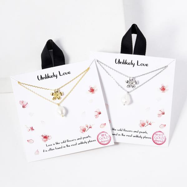 18K GOLD RHODIUM DIPPED UNLIKELY LOVE NECKLACE
