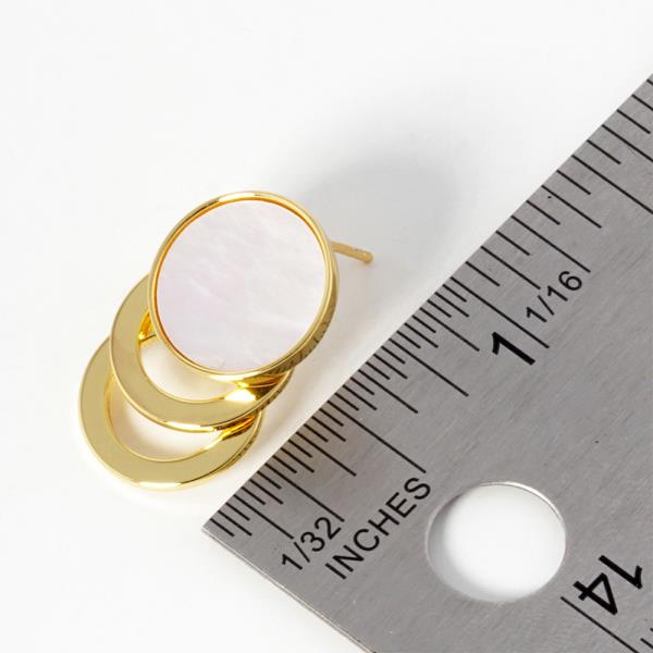 TRIPLE ROUND GOLD DIPPED EARRING