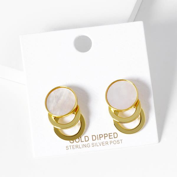 TRIPLE ROUND GOLD DIPPED EARRING