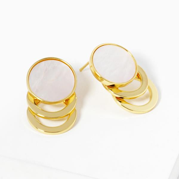 TRIPLE ROUND GOLD DIPPED EARRING