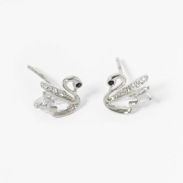 SWAN CZ GOLD DIPPED EARRING