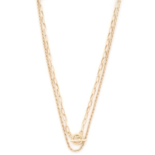 SODAJO TOGGLE CLASP LAYERED NECKLACE