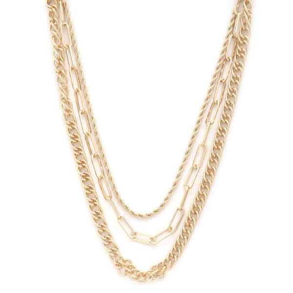 SODAJO OVAL ROPE LINK LAYERED NECKLACE