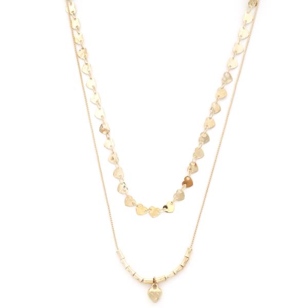 SODAJO HEART LINK LAYERED NECKLACE