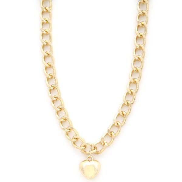 SODAJO HEART CURB LINK NECKLACE