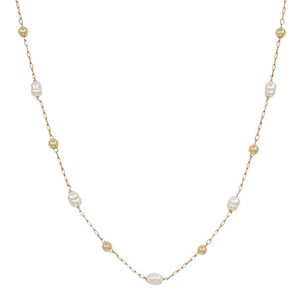 FRESH WATER PEARL CHAIN SHORT NECKLACE