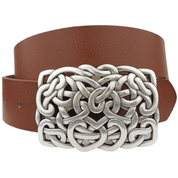 WESTERN KNOTTED HEART DESIGN BUCKLE BELT