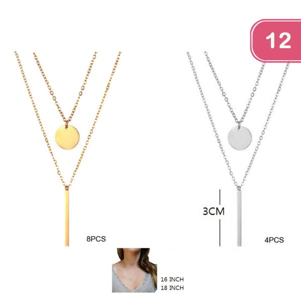 FASHION TWO LAYER NECKLACE (12UNITS)