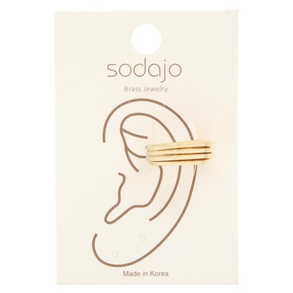 SODAJO GOLD DIPPED  BRASS GOLD DIPPED MULTI HOOP EAR CUFF