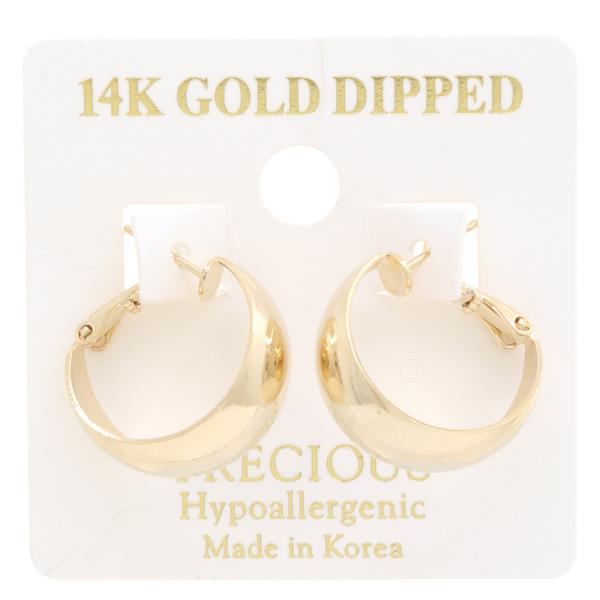 14K GOLD DIPPED HYPOALLERGENIC WIDE HOOP EARRING