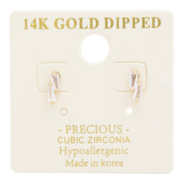 14K GOLD DIPPED CZ HYPOALLERGENIC EARRING