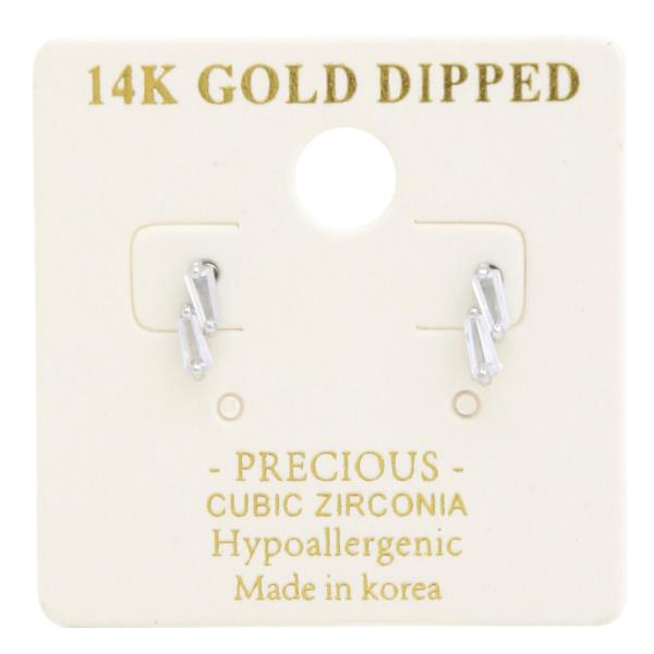 14K GOLD DIPPED CZ HYPOALLERGENIC EARRING