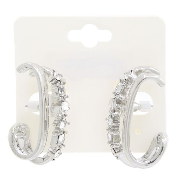 CRYSTAL EDGE OPEN CIRCLE EARRING