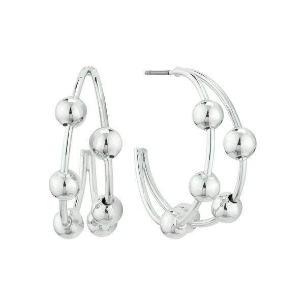 METAL BEAD OPEN 30MM HOOP EARRINGS