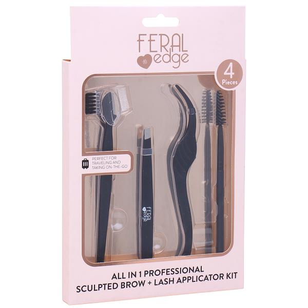 FERAL EDGE 4 PC ALL IN 1 PROFESSIONAL SCULPTED BROW LASH APPLICATOR KIT