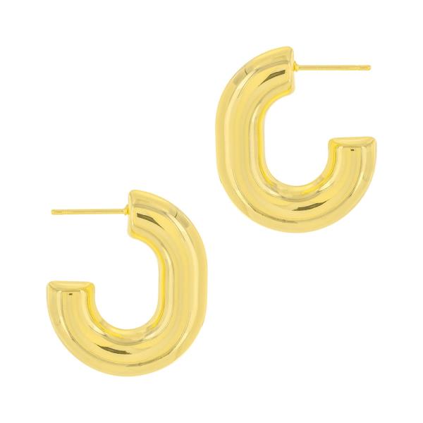 OPEN OVAL GOLD PLATED EARRING