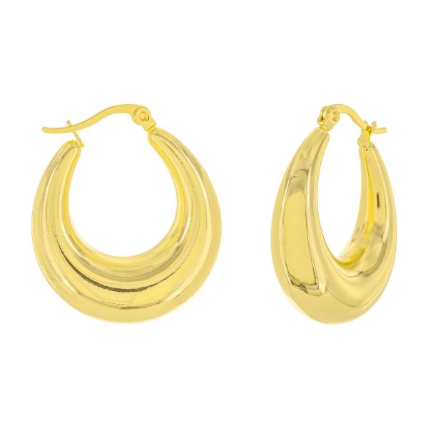 STAINLESS STEEL 28MM GOLD PLATED HOOP EARRING