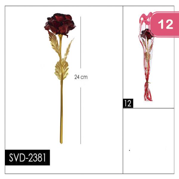 SHINY MATTE RED GOLD FLOWER GIFT (12 UNITS)