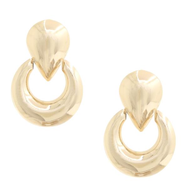 TEARDROP ROUND METAL EARRING