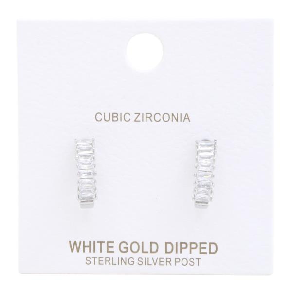 GOLD DIPPED CRESCENT CZ EARRING