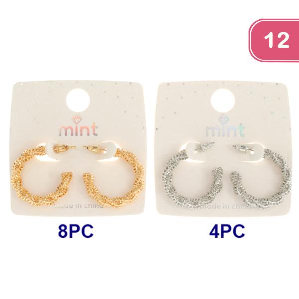 FASHION TEXTURED HOOP EARRING (12 UNITS)