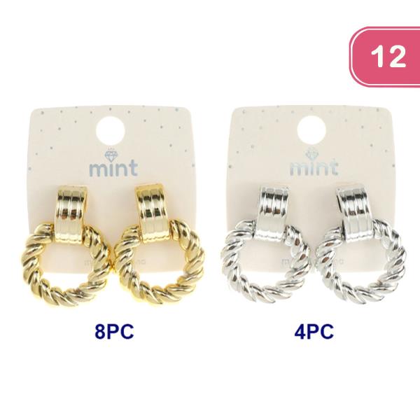 FASHION TWIST HOOP EARRING (12 UNITS)