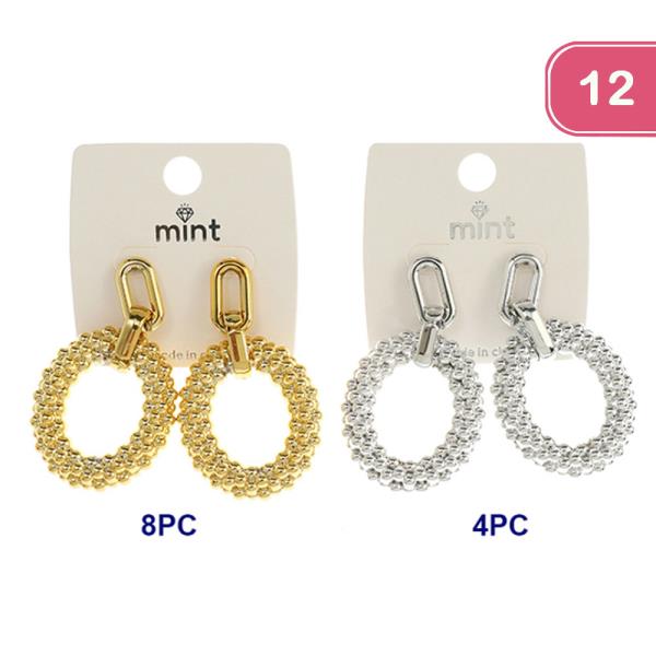 FASHION TEXTURED HOOP EARRING (12 UNITS)